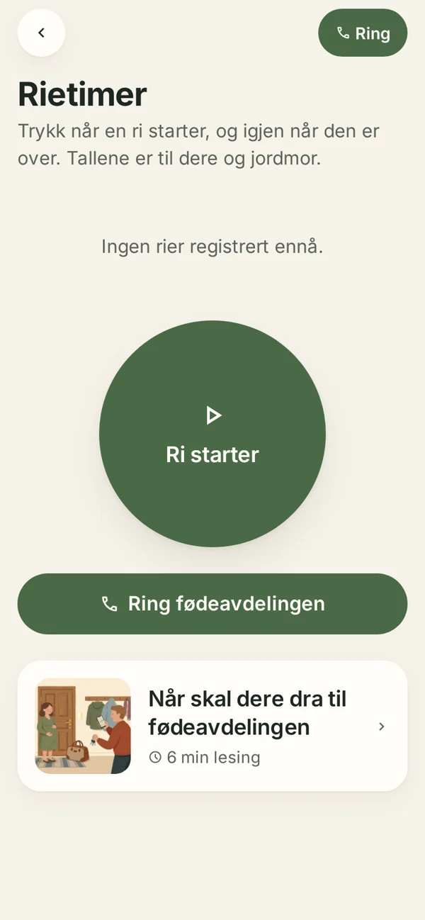 Skjermbilde av Rietimer i Reiret